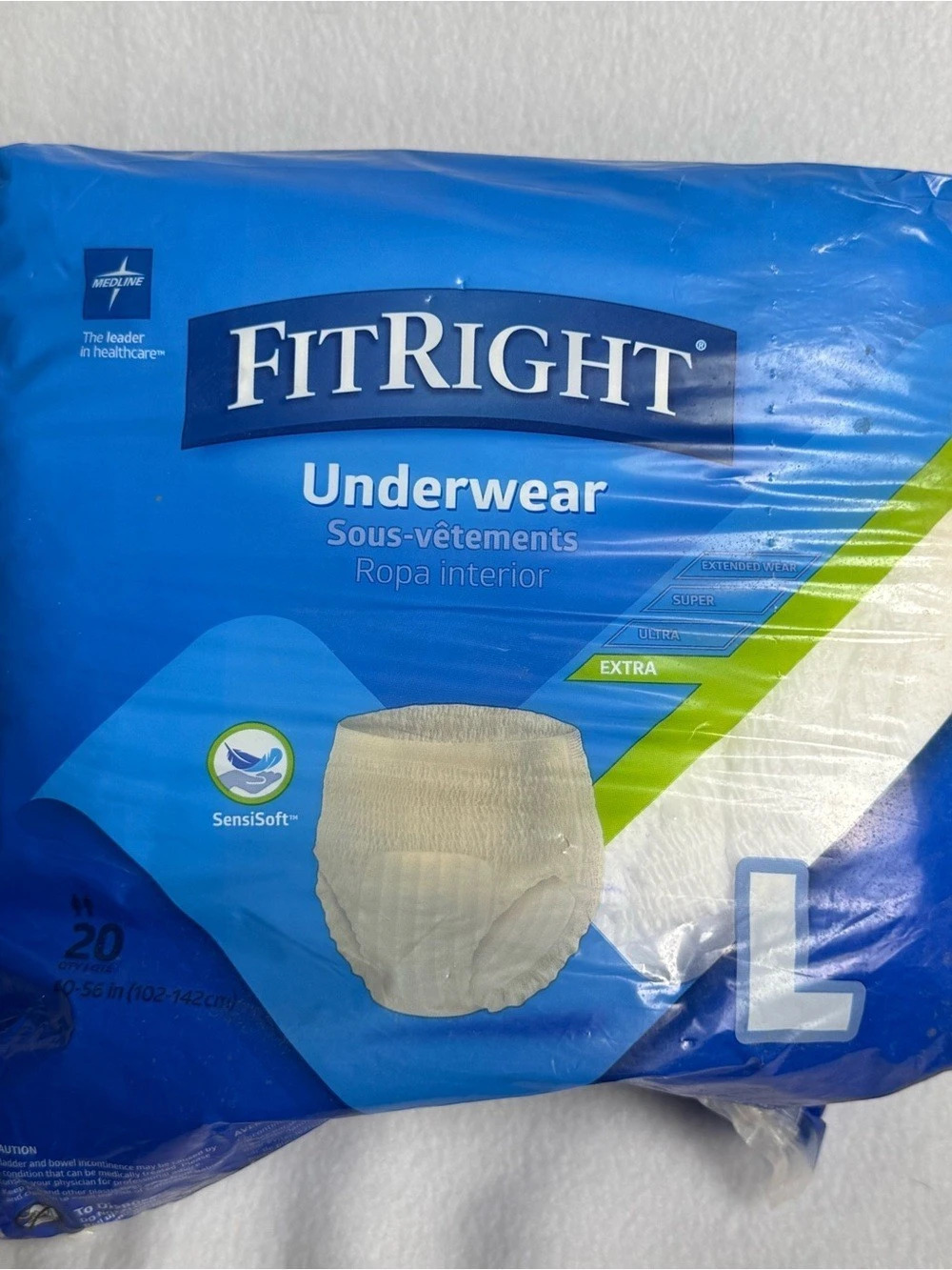 Medline FitRight Incontinence Underwear Large 20 Count Extra Absorbency